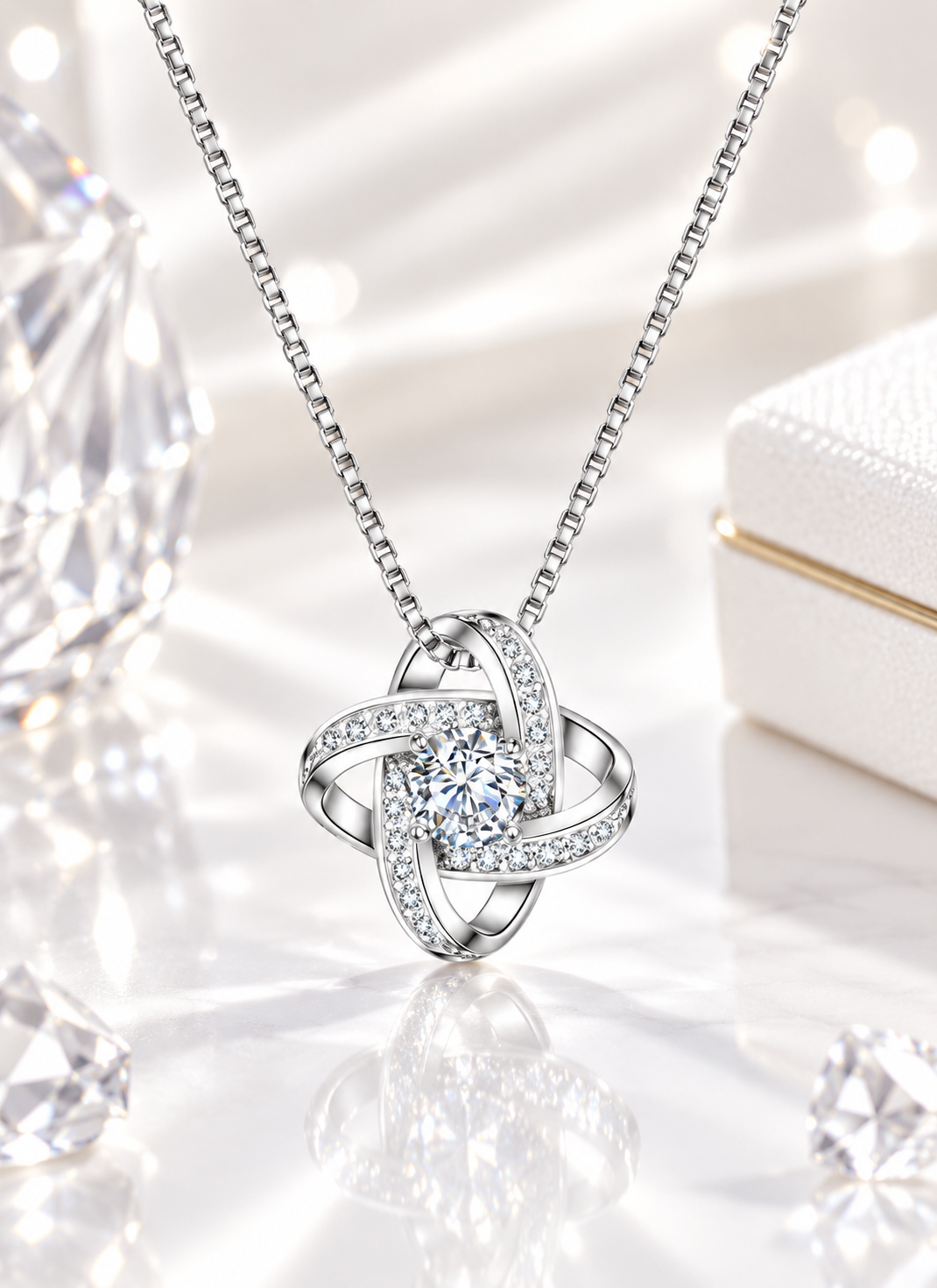 New Arrivals Real 925 Sterling Silver Crystal Clover Necklaces Pendant Hot Sale Pure Silver Jewelry for Women