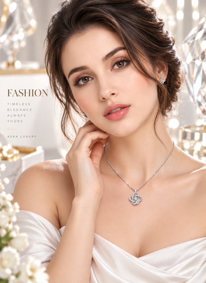 New Arrivals Real 925 Sterling Silver Crystal Clover Necklaces Pendant Hot Sale Pure Silver Jewelry for Women