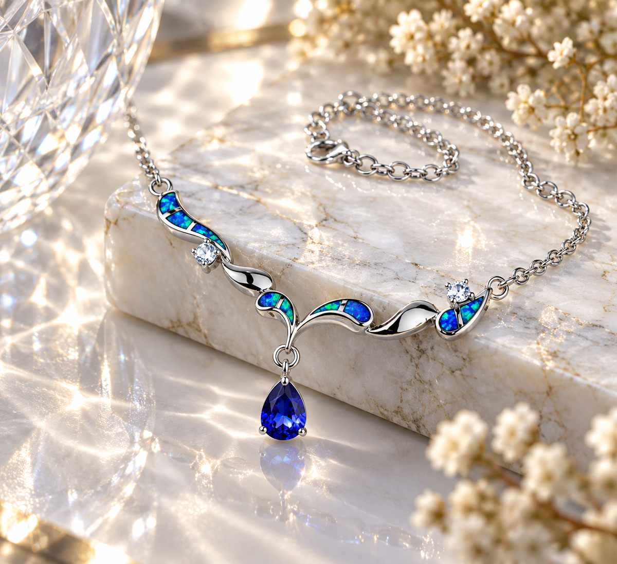 Pendant Necklaces Jewelry Opal Gold Plated Copper Alloy