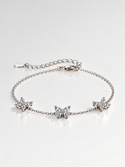 Sterling Silver 925 High Quality Butterfly Pendant Bracelet and Anklet for Women Cz Cubic Zirconia Bracelets