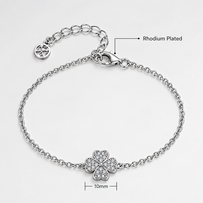 QX  Rhodium Plated Jewelry Bracelet for Ladies Four Leaf Clover Bracelet High End Version