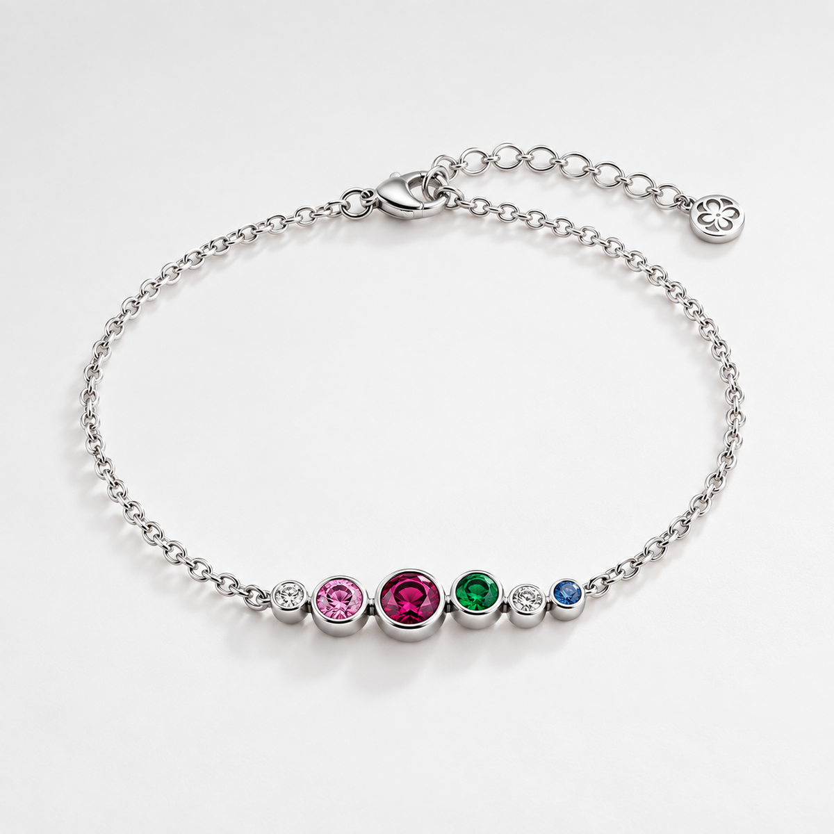 Fashionable 925 Silver Bracelet Femme Beaded with Cubic Zirconia Elegant for Women