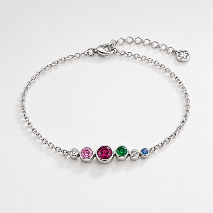 Fashionable 925 Silver Bracelet Femme Beaded with Cubic Zirconia Elegant for Women
