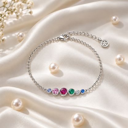 Fashionable 925 Silver Bracelet Femme Beaded with Cubic Zirconia Elegant for Women