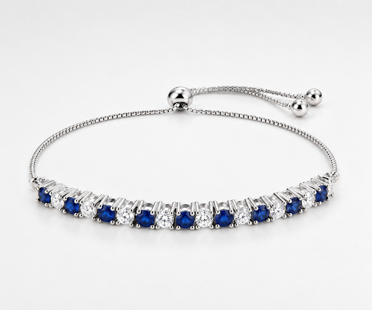 Blossom CS Jewelry Luxury Charm Zircon Diamond Adjustable Bracelet 925 Sterling Silver Tennis Chain Bracelet Fashion