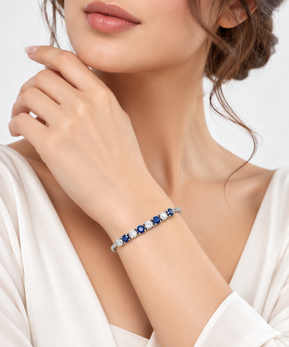 Blossom CS Jewelry Luxury Charm Zircon Diamond Adjustable Bracelet 925 Sterling Silver Tennis Chain Bracelet Fashion