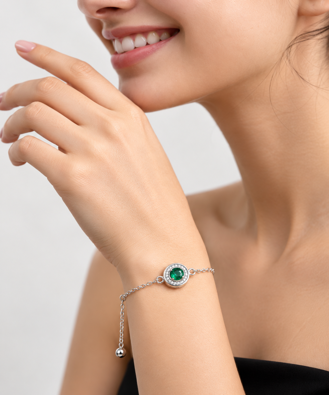 925 Sterling Silver Trendy Animal Zircon Chain Bracelet for Women