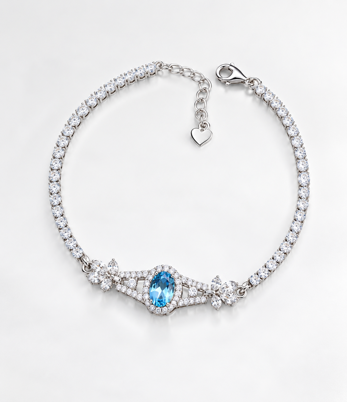 Hot Popular Luxury 925 Sterling Silver Natural Topaz Bracelet Women's with Gold Plating