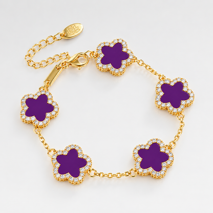 QIFEI Hot Selling Plum Flower Bracelet Multicolor Five-leaf Clover Bracelet for Women