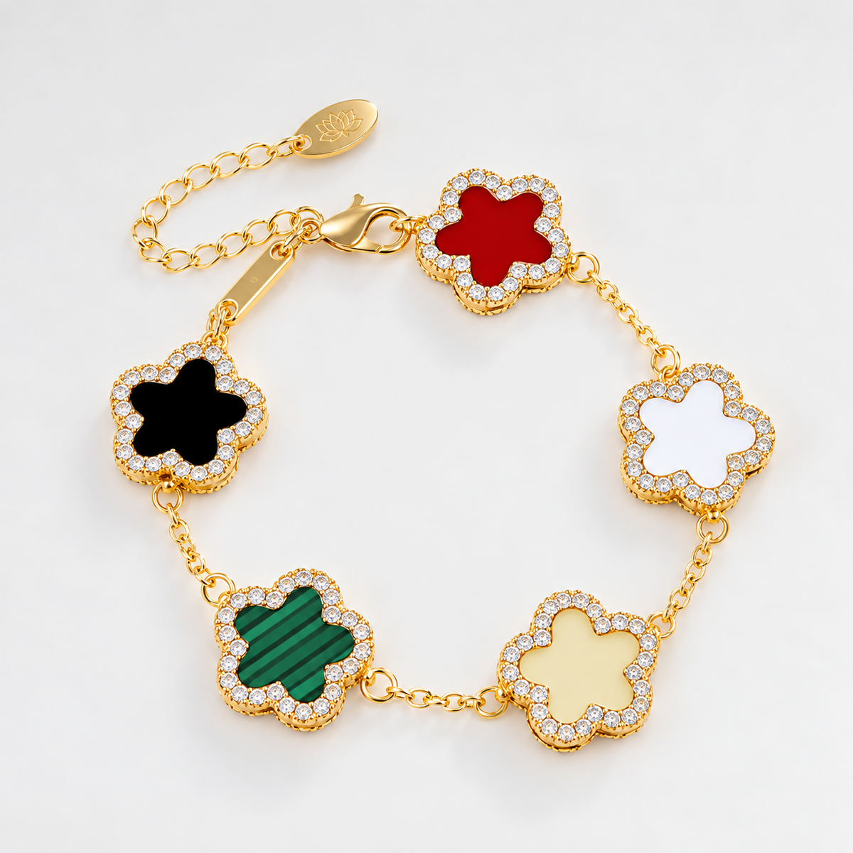 QIFEI Hot Selling Plum Flower Bracelet Multicolor Five-leaf Clover Bracelet for Women