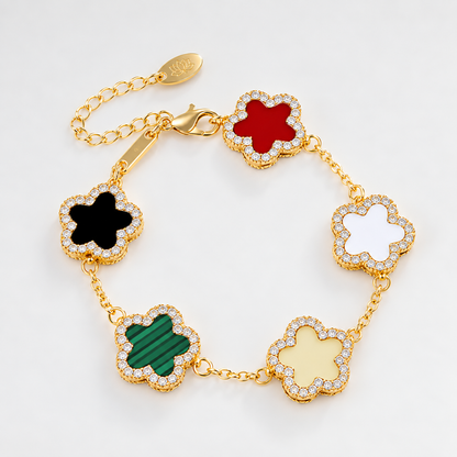 QIFEI Hot Selling Plum Flower Bracelet Multicolor Five-leaf Clover Bracelet for Women