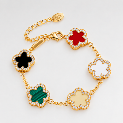 QIFEI Hot Selling Plum Flower Bracelet Multicolor Five-leaf Clover Bracelet for Women