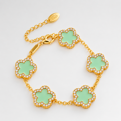 QIFEI Hot Selling Plum Flower Bracelet Multicolor Five-leaf Clover Bracelet for Women