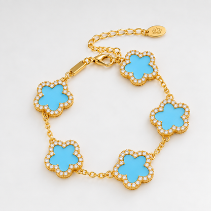 QIFEI Hot Selling Plum Flower Bracelet Multicolor Five-leaf Clover Bracelet for Women