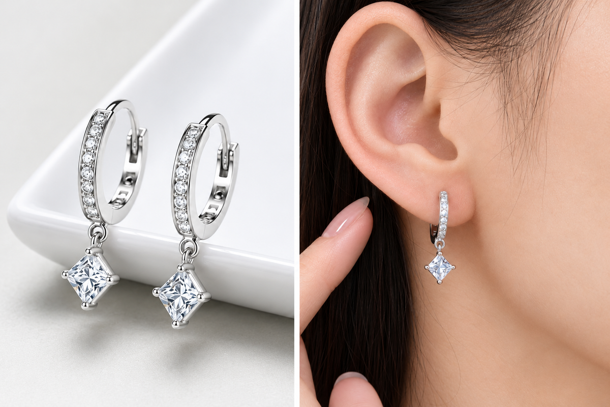 925 Sterling Silver Luxury Zircon Drop Earring for Women