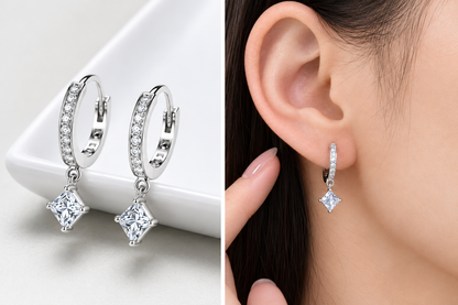 925 Sterling Silver Luxury Zircon Drop Earring for Women