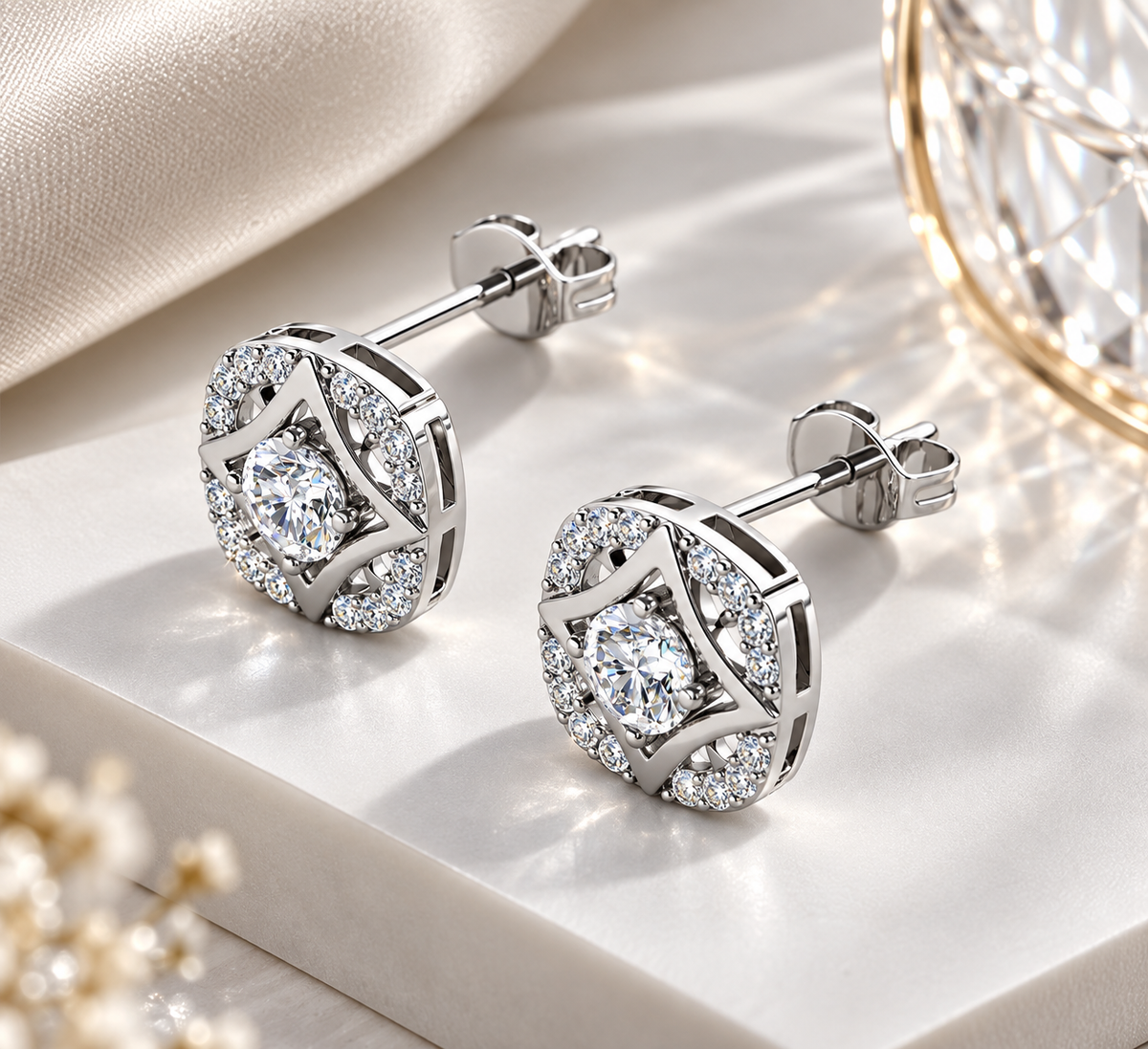 Sterling Silver 925 Earrings Daisini Embellished with Swarovski Crystals Woman