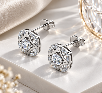Sterling Silver 925 Earrings Daisini Embellished with Swarovski Crystals Woman