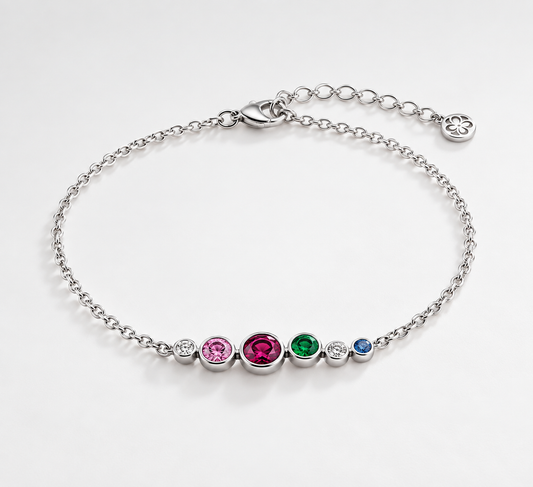 Fashionable 925 Silver Bracelet Femme Beaded with Cubic Zirconia Elegant for Women